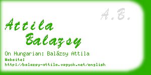 attila balazsy business card
