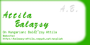 attila balazsy business card